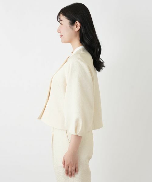 Leilian / レリアン テーラードジャケット | ジャカードノーカラージャケット | 詳細8