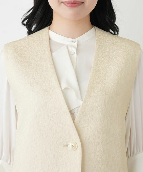 Leilian / レリアン テーラードジャケット | ジャカードVネックベスト | 詳細10