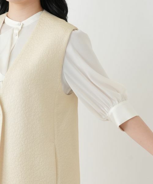 Leilian / レリアン テーラードジャケット | ジャカードVネックベスト | 詳細12