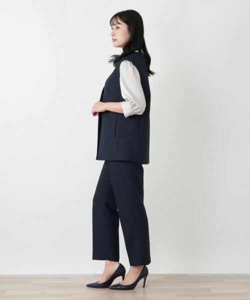 Leilian / レリアン テーラードジャケット | ジャカードVネックベスト | 詳細2