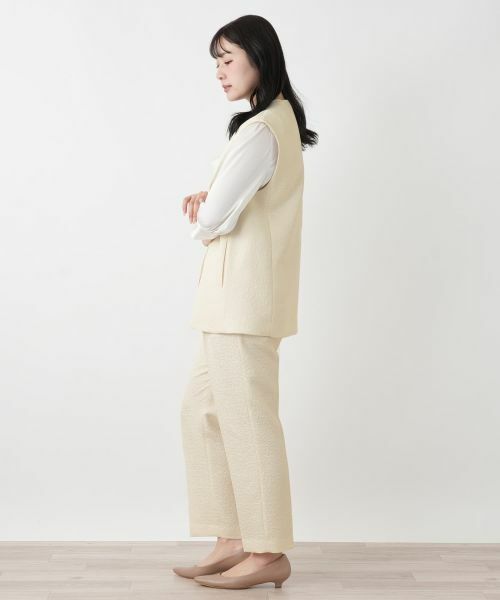 Leilian / レリアン テーラードジャケット | ジャカードVネックベスト | 詳細5