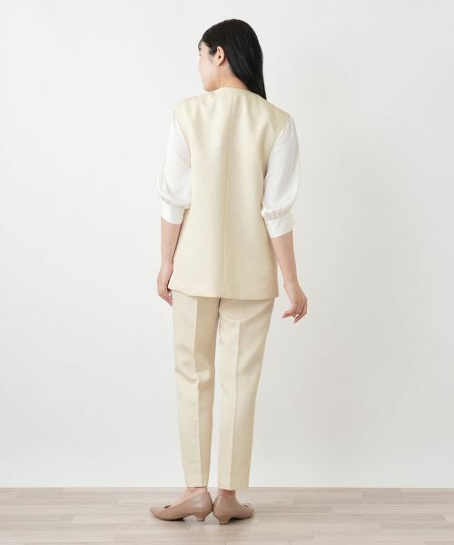 Leilian / レリアン テーラードジャケット | ジャカードVネックベスト | 詳細6