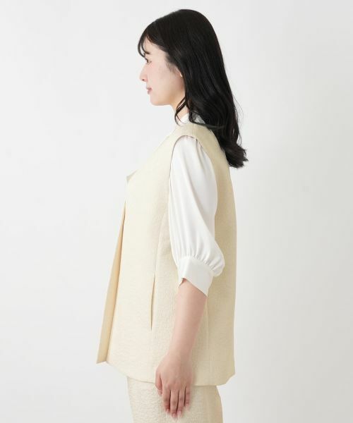 Leilian / レリアン テーラードジャケット | ジャカードVネックベスト | 詳細8