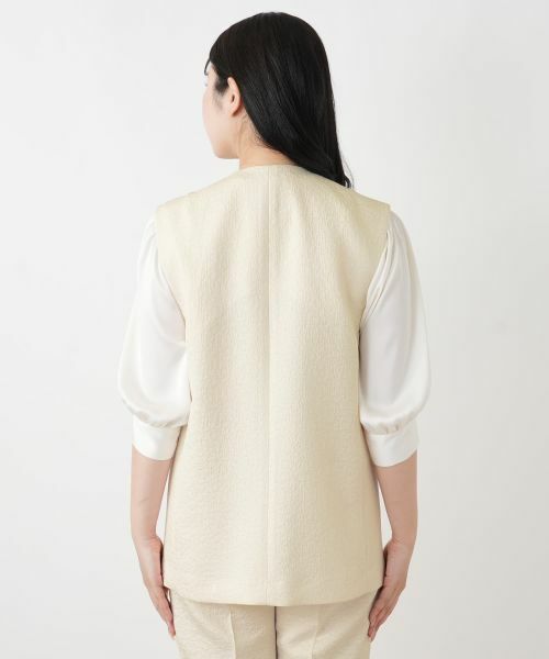 Leilian / レリアン テーラードジャケット | ジャカードVネックベスト | 詳細9