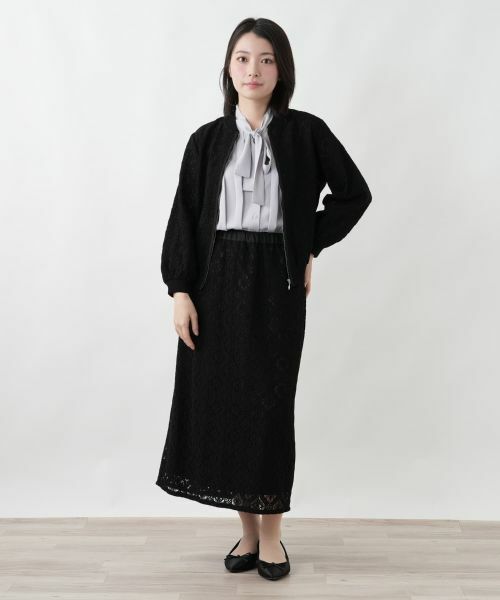 Leilian / レリアン テーラードジャケット | レースジップジャケット | 詳細1