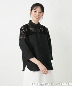 Leilian / レリアン シャツ・ブラウス | レースドッキングブラウス【2026_4月カタログ】
