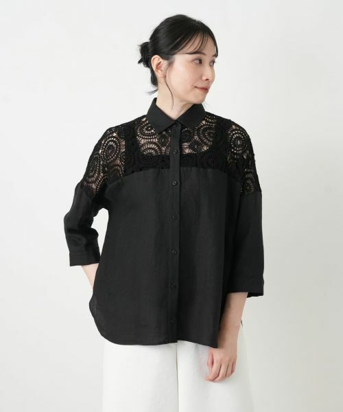Leilian / レリアン シャツ・ブラウス | レースドッキングブラウス【2026_4月カタログ】 | 詳細1