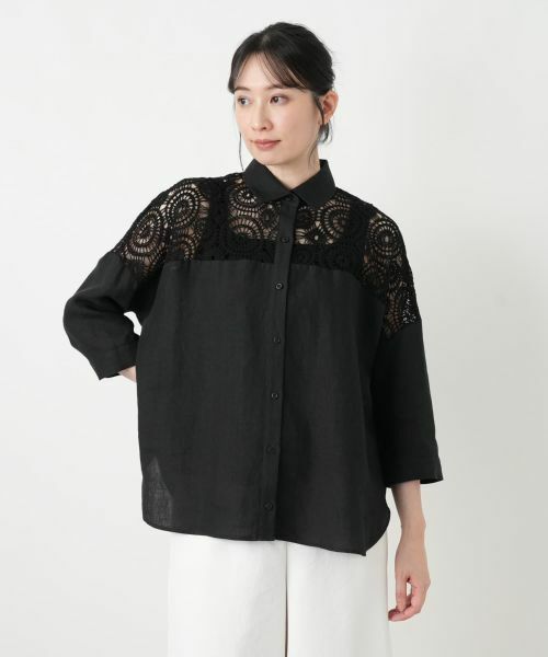 Leilian / レリアン シャツ・ブラウス | レースドッキングブラウス【2026_4月カタログ】 | 詳細2