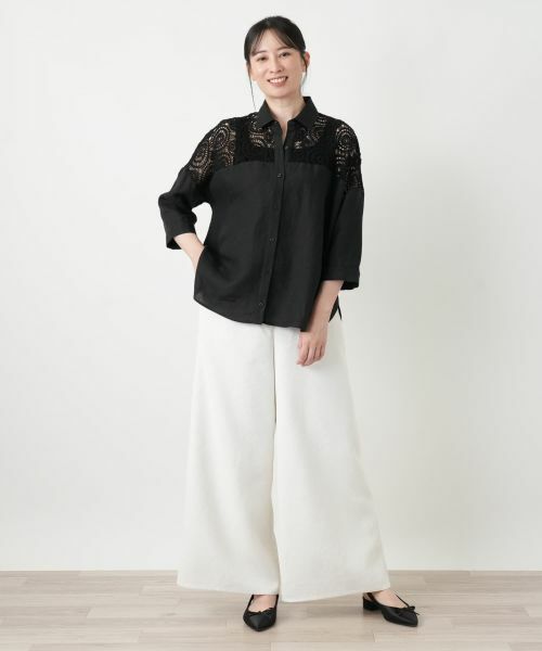 Leilian / レリアン シャツ・ブラウス | レースドッキングブラウス【2026_4月カタログ】 | 詳細3