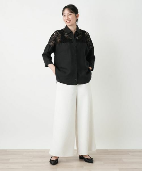 Leilian / レリアン シャツ・ブラウス | レースドッキングブラウス【2026_4月カタログ】 | 詳細4