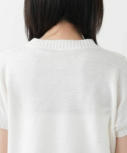 Leilian / レリアン ニット・セーター | 透かし編み切替クルーネックニット【LE TRICOT PERUGIA】 | 詳細11