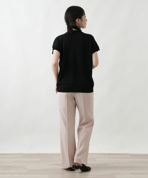 Leilian / レリアン ニット・セーター | 透かし編み切替クルーネックニット【LE TRICOT PERUGIA】 | 詳細3