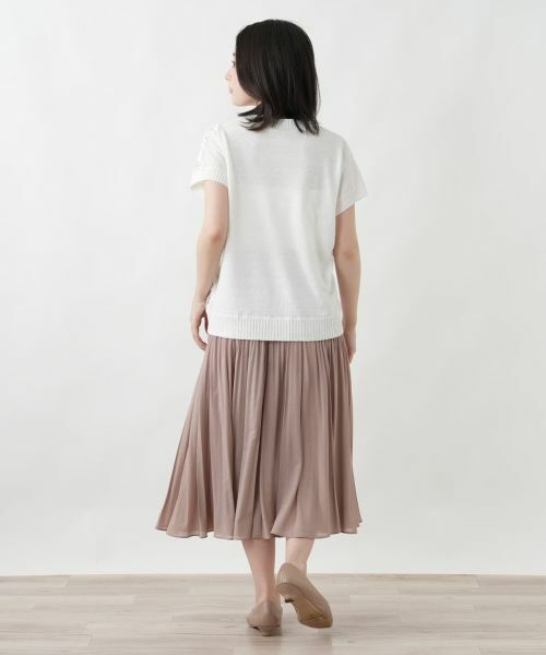 Leilian / レリアン ニット・セーター | 透かし編み切替クルーネックニット【LE TRICOT PERUGIA】 | 詳細6