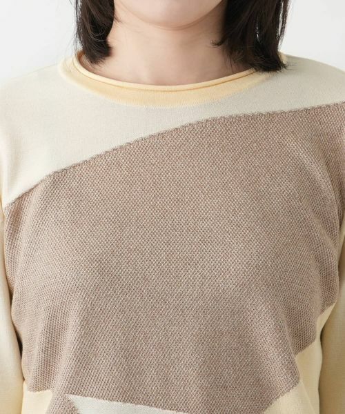 Leilian / レリアン ニット・セーター | 洗えるカラーブロッククルーネックニット【Leilian WHITE LABEL】 | 詳細10