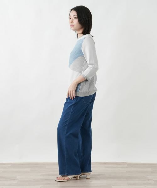 Leilian / レリアン ニット・セーター | 洗えるカラーブロッククルーネックニット【Leilian WHITE LABEL】 | 詳細2