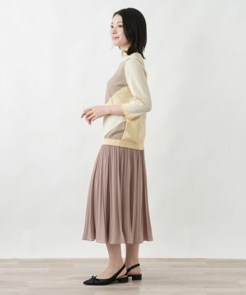 Leilian / レリアン ニット・セーター | 洗えるカラーブロッククルーネックニット【Leilian WHITE LABEL】 | 詳細5