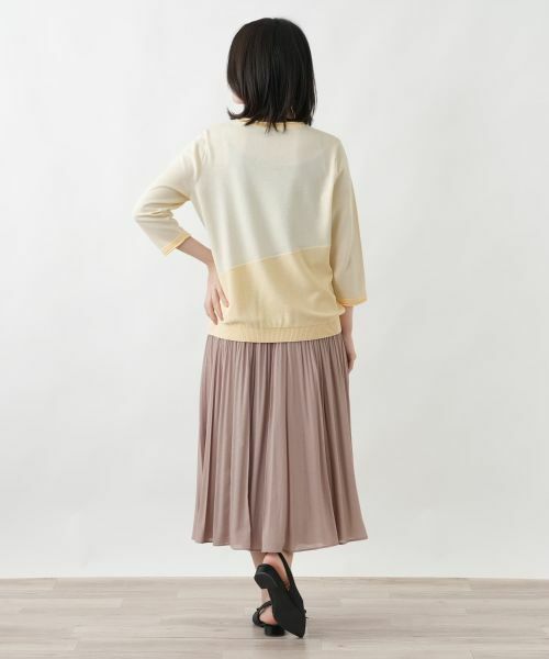 Leilian / レリアン ニット・セーター | 洗えるカラーブロッククルーネックニット【Leilian WHITE LABEL】 | 詳細6