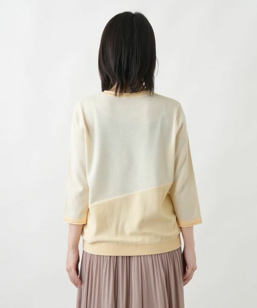 Leilian / レリアン ニット・セーター | 洗えるカラーブロッククルーネックニット【Leilian WHITE LABEL】 | 詳細9