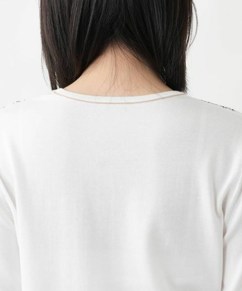 Leilian / レリアン ニット・セーター | ボタニカルボーダー七分袖ニット【Leilian WHITE LABEL】 | 詳細11