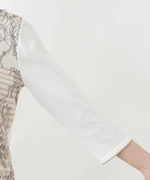 Leilian / レリアン ニット・セーター | ボタニカルボーダー七分袖ニット【Leilian WHITE LABEL】 | 詳細12