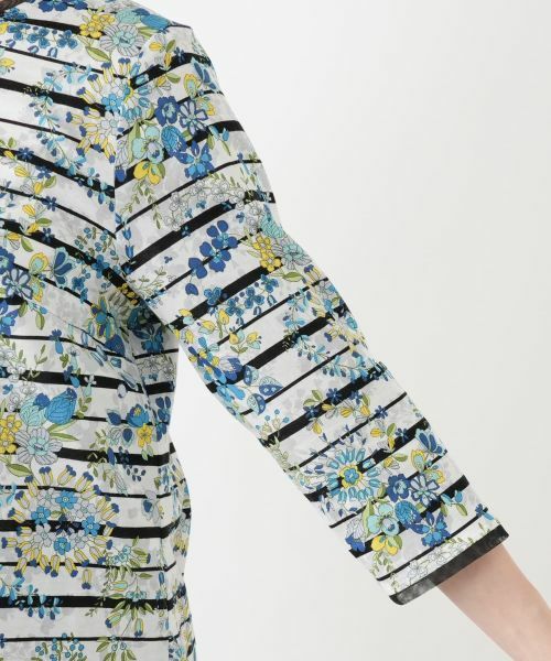 Leilian / レリアン カットソー | 花柄ボーダー七分袖カットソー【Leilian WHITE LABEL】 | 詳細12