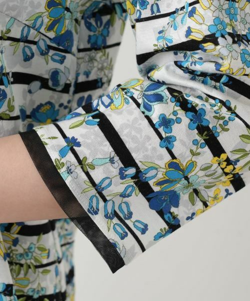 Leilian / レリアン カットソー | 花柄ボーダー七分袖カットソー【Leilian WHITE LABEL】 | 詳細14