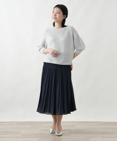 Leilian / レリアン ニット・セーター | 2WAYミックスニットプルオーバー【Leilian WHITE LABEL】 | 詳細1