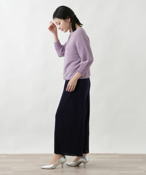 Leilian / レリアン ニット・セーター | 2WAYミックスニットプルオーバー【Leilian WHITE LABEL】 | 詳細5