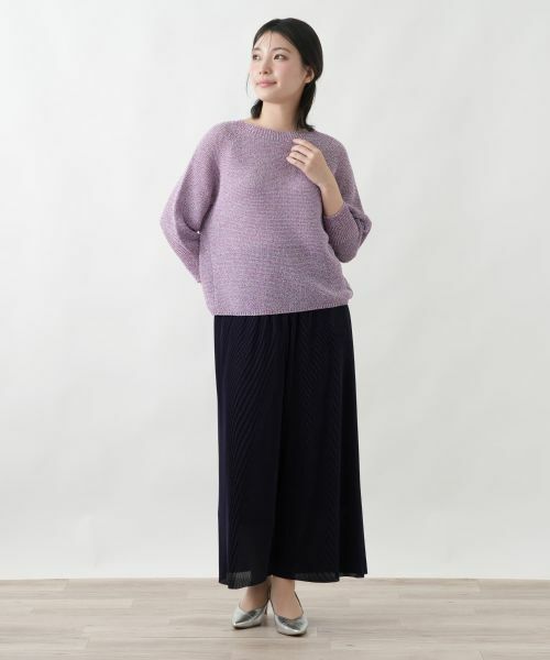 Leilian / レリアン ニット・セーター | 2WAYミックスニットプルオーバー【Leilian WHITE LABEL】 | 詳細7