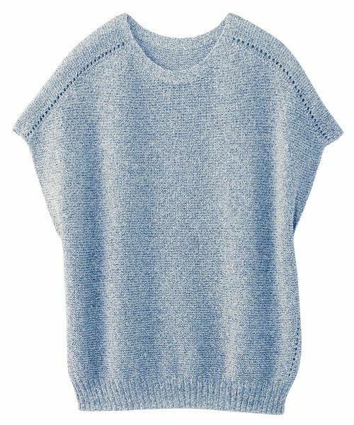 Leilian / レリアン テーラードジャケット | ラメニットベスト【Leilian WHITE LABEL】（ロイヤルブルー）