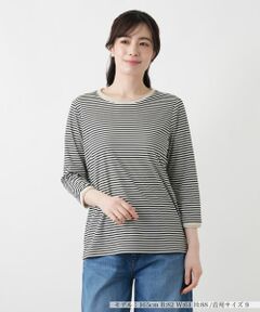 Leilian / レリアン カットソー | ナローボーダーラメカットソー【Leilian WHITE LABEL】