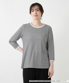 Leilian / レリアン カットソー | ナローボーダーラメカットソー【Leilian WHITE LABEL】