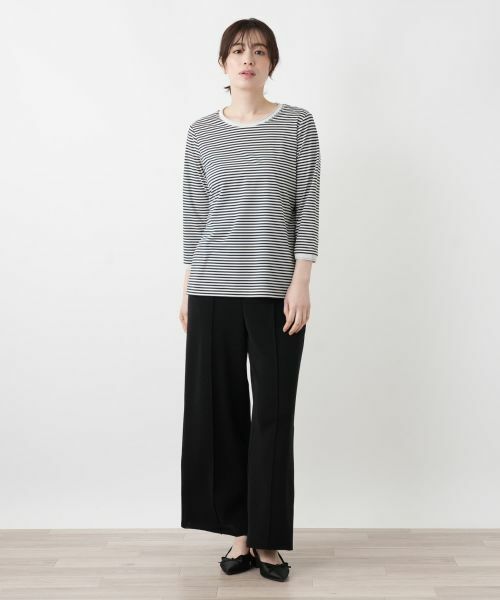 Leilian / レリアン カットソー | ナローボーダーラメカットソー【Leilian WHITE LABEL】 | 詳細1