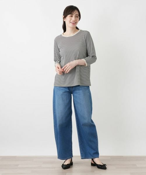 Leilian / レリアン カットソー | ナローボーダーラメカットソー【Leilian WHITE LABEL】 | 詳細12