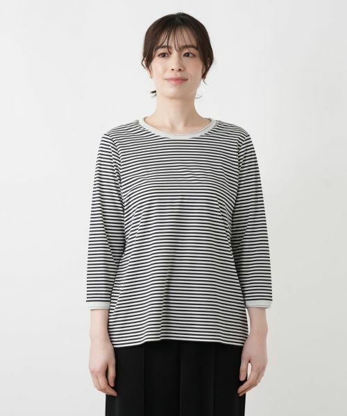 Leilian / レリアン カットソー | ナローボーダーラメカットソー【Leilian WHITE LABEL】 | 詳細4