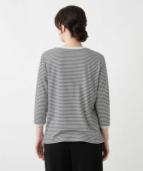 Leilian / レリアン カットソー | ナローボーダーラメカットソー【Leilian WHITE LABEL】 | 詳細6