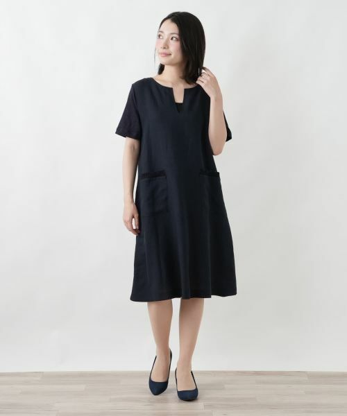 Leilian / レリアン ドレス | キーネックサックワンピース【LE TRICOT PERUGIA】 | 詳細1