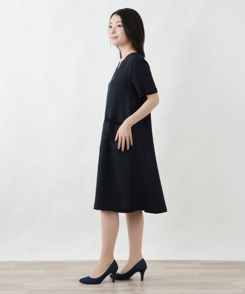 Leilian / レリアン ドレス | キーネックサックワンピース【LE TRICOT PERUGIA】 | 詳細2