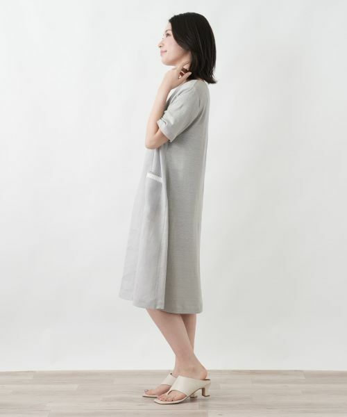 Leilian / レリアン ドレス | キーネックサックワンピース【LE TRICOT PERUGIA】 | 詳細5