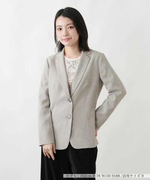 Leilian / レリアン テーラードジャケット | 洗えるブレザー【Leilian WHITE LABEL】（グレー）