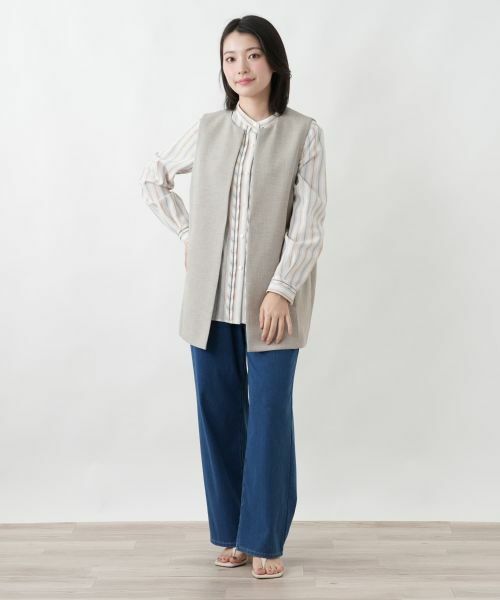 Leilian / レリアン テーラードジャケット | 洗えるセミロングベスト【Leilian WHITE LABEL】 | 詳細1