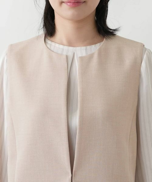 Leilian / レリアン テーラードジャケット | 洗えるセミロングベスト【Leilian WHITE LABEL】 | 詳細10