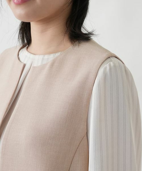 Leilian / レリアン テーラードジャケット | 洗えるセミロングベスト【Leilian WHITE LABEL】 | 詳細12