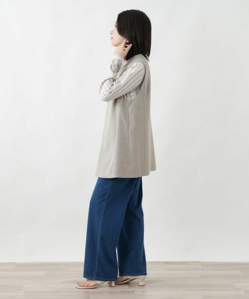 Leilian / レリアン テーラードジャケット | 洗えるセミロングベスト【Leilian WHITE LABEL】 | 詳細2