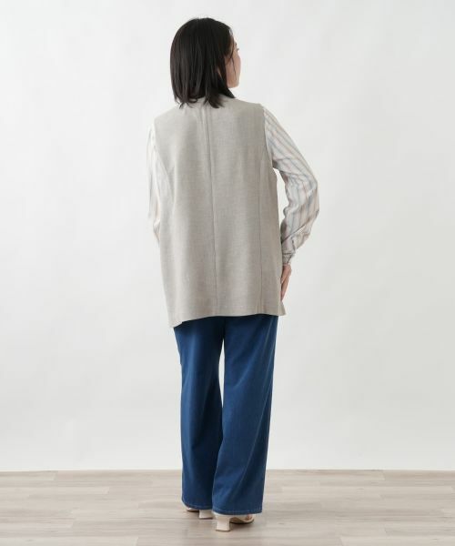 Leilian / レリアン テーラードジャケット | 洗えるセミロングベスト【Leilian WHITE LABEL】 | 詳細3