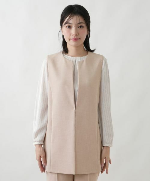 Leilian / レリアン テーラードジャケット | 洗えるセミロングベスト【Leilian WHITE LABEL】 | 詳細7