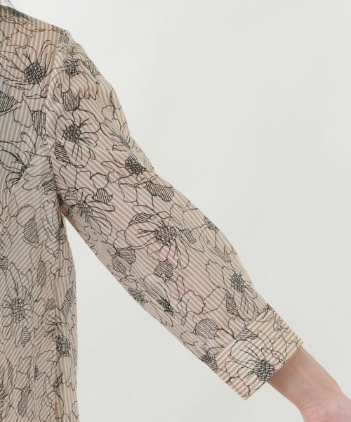 Leilian / レリアン シャツ・ブラウス | ストライプボタニカル柄ブラウス【Leilian WHITE LABEL】 | 詳細12