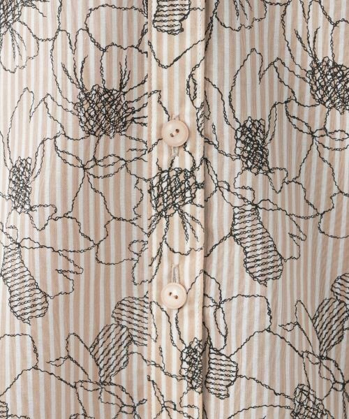 Leilian / レリアン シャツ・ブラウス | ストライプボタニカル柄ブラウス【Leilian WHITE LABEL】 | 詳細14