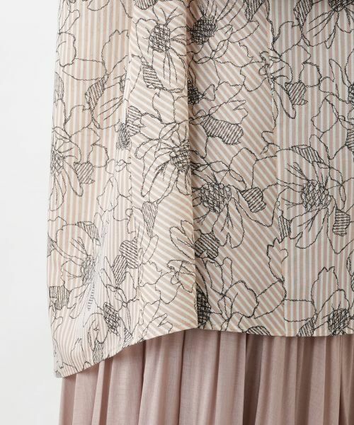 Leilian / レリアン シャツ・ブラウス | ストライプボタニカル柄ブラウス【Leilian WHITE LABEL】 | 詳細15