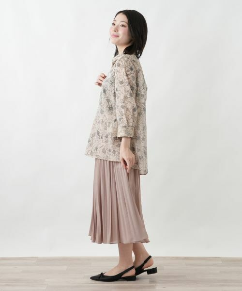 Leilian / レリアン シャツ・ブラウス | ストライプボタニカル柄ブラウス【Leilian WHITE LABEL】 | 詳細5